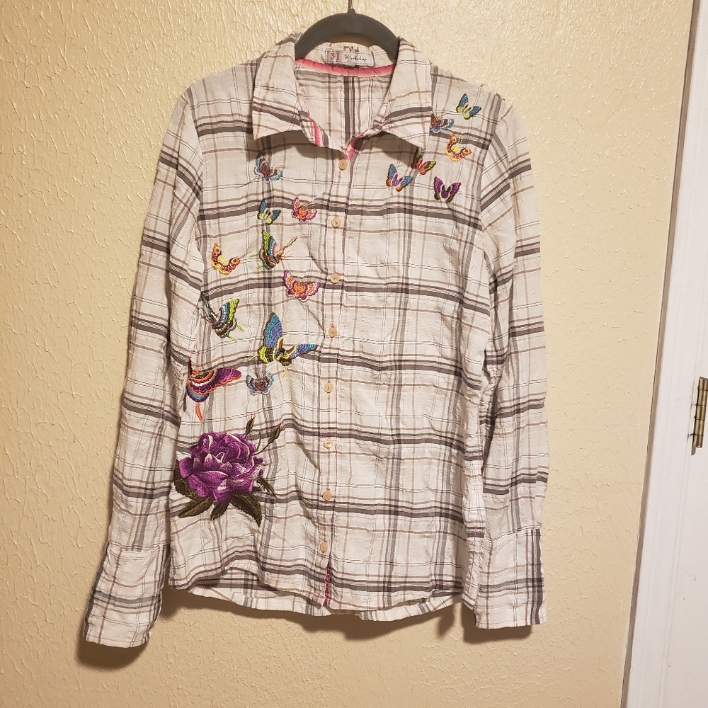 Johnny‎ Was 3J Workshop Button Down Shirt Size Small